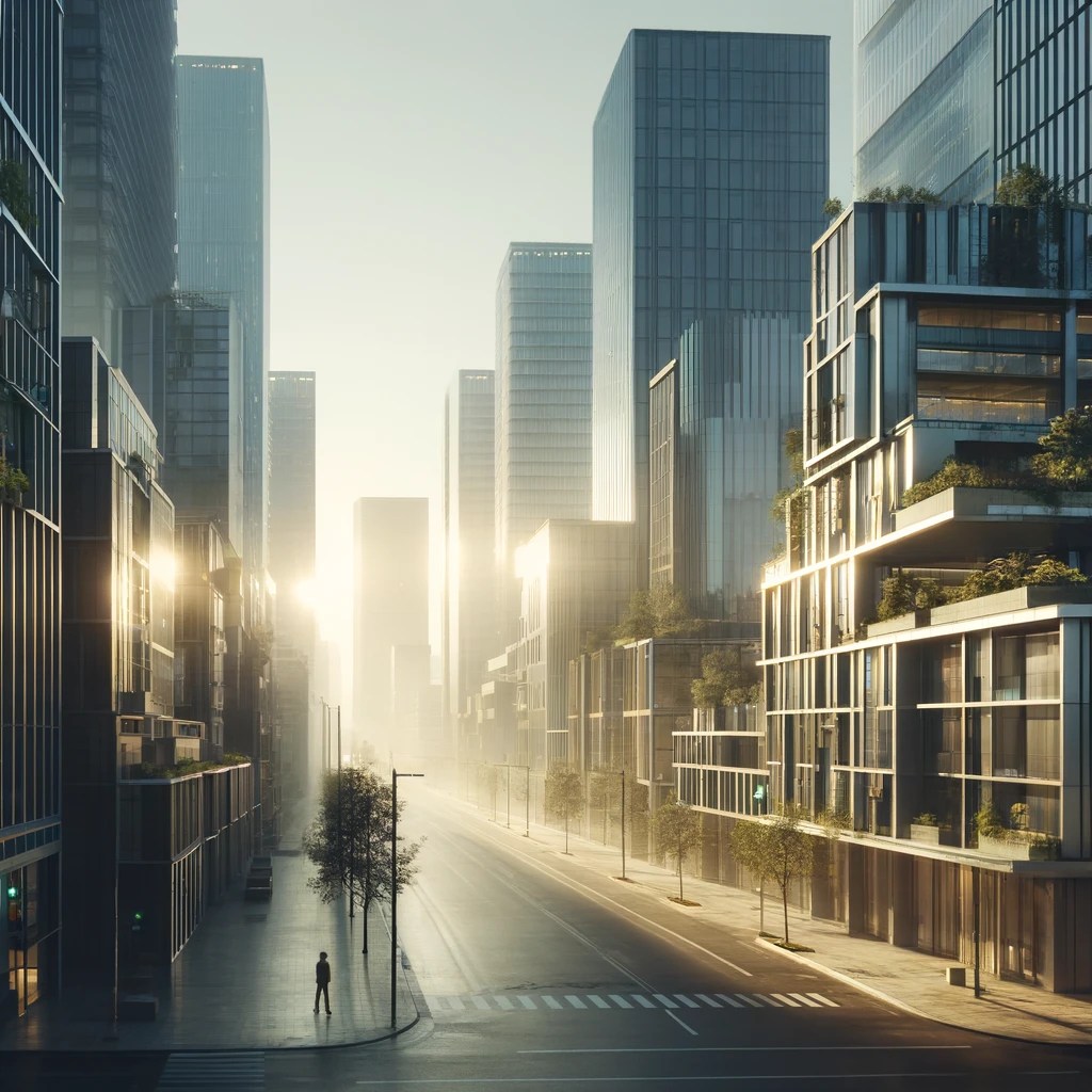 未来の都市での静かな瞬間を捉えた超高解像度4Kの画像を生成